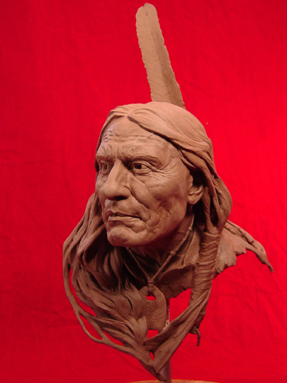 Red Cloud Clay Sculpture