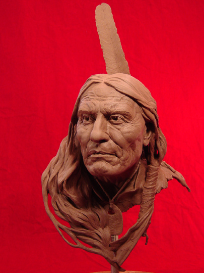 Red Cloud Clay Sculpture