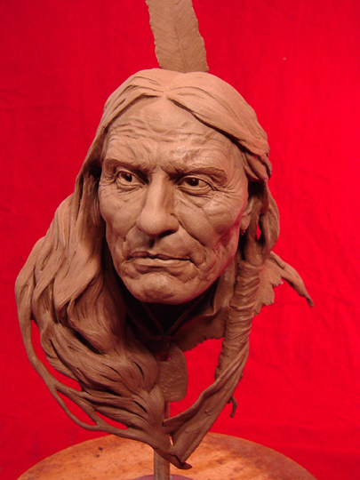 Red Cloud Clay Sculpture