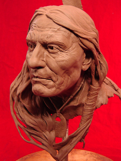 Red Cloud Clay Sculpture