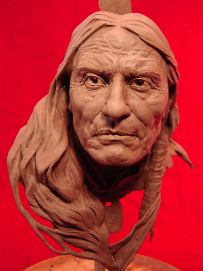 Red Cloud Clay Sculpture