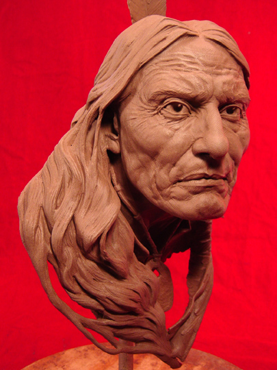 Red Cloud Clay Sculpture