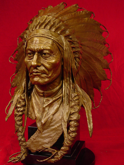 SITTING BULL Bronze Sculpture