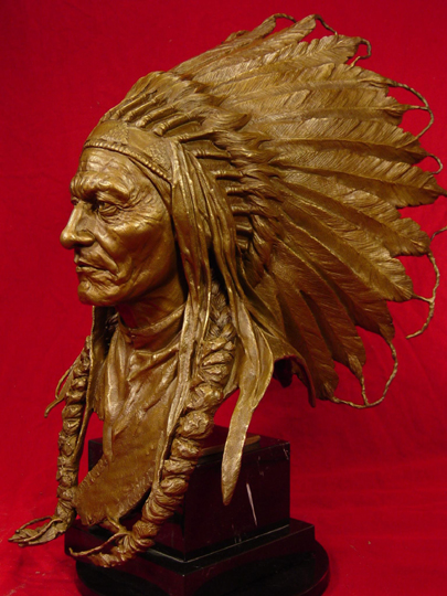 SITTING BULL Bronze Sculpture