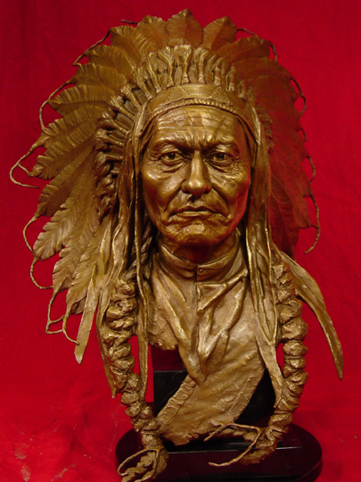 SITTING BULL Bronze Sculpture