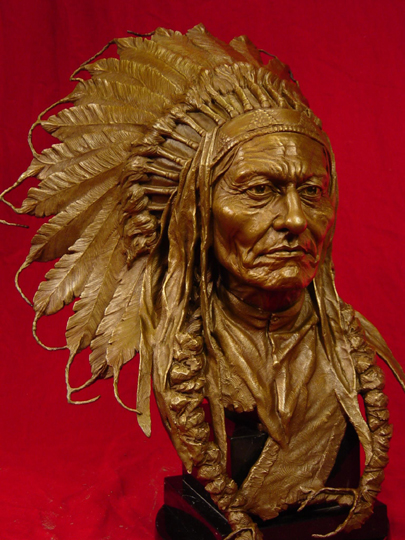 SITTING BULL Bronze Sculpture