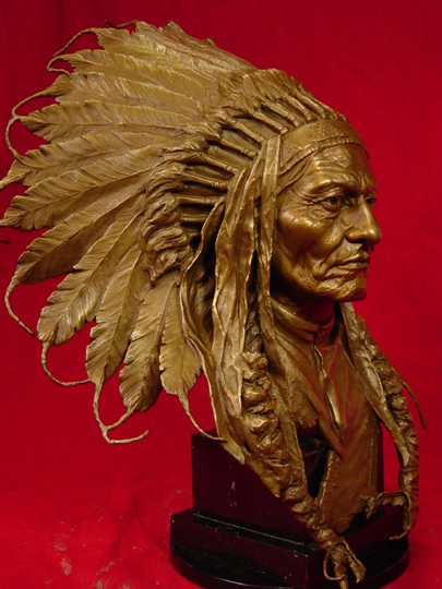 SITTING BULL Bronze Sculpture