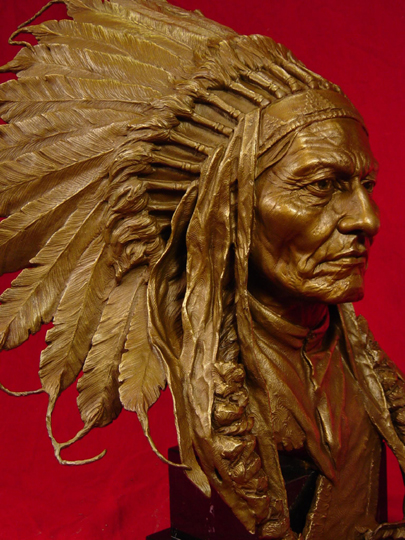 SITTING BULL Bronze Sculpture