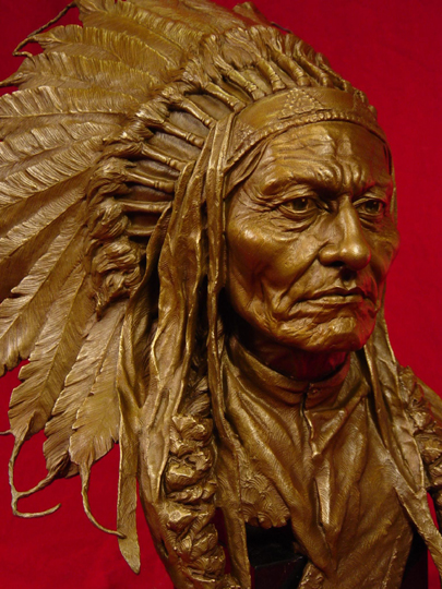 SITTING BULL Bronze Sculpture