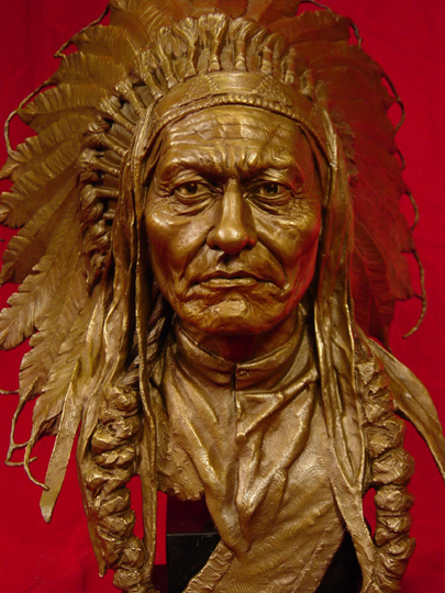 SITTING BULL Bronze Sculpture