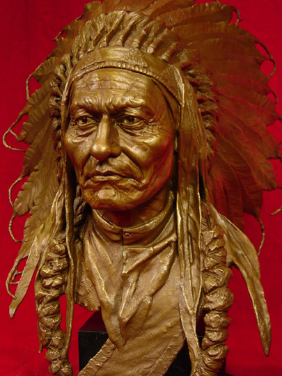 SITTING BULL Bronze Sculpture