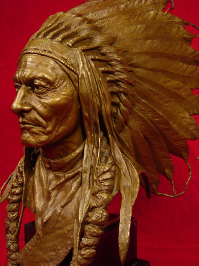 SITTING BULL Bronze Sculpture