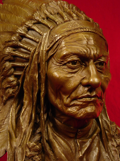 SITTING BULL Bronze Sculpture