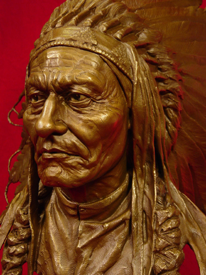 SITTING BULL Bronze Sculpture