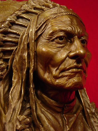 SITTING BULL Bronze Sculpture