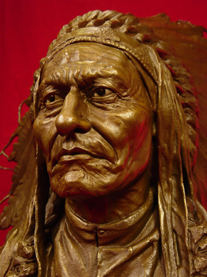 SITTING BULL Bronze Sculpture