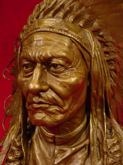 SITTING BULL Bronze Sculpture