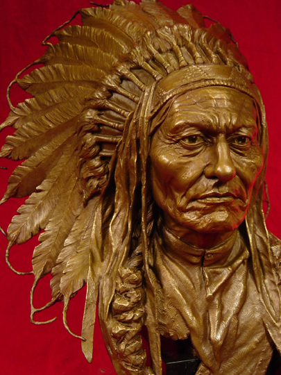 SITTING BULL Bronze Sculpture