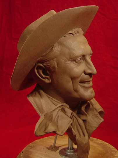 The Brave Cowboy Clay Sculpture