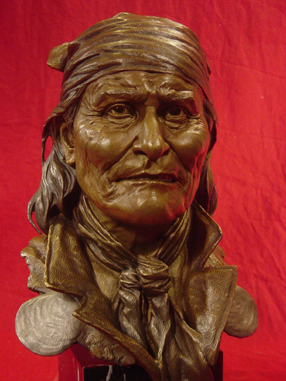 GERONIMO Bronze Bust by Greg Polutanovich