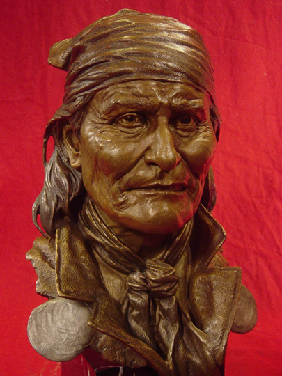 GERONIMO Bronze Bust by Greg Polutanovich