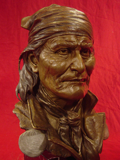 GERONIMO Bronze Bust by Greg Polutanovich