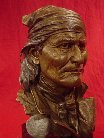 GERONIMO Bronze Bust by Greg Polutanovich