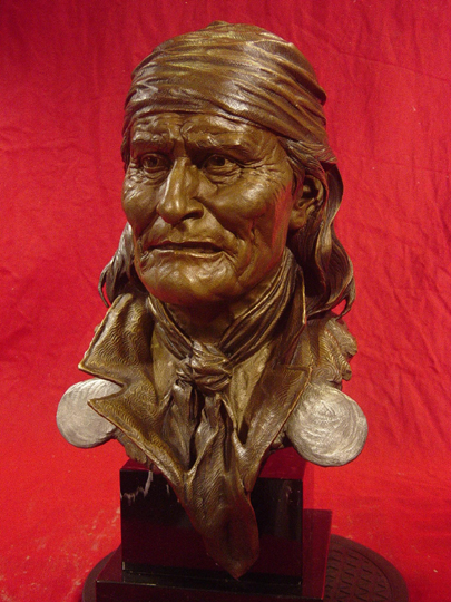 GERONIMO Bronze Bust by Greg Polutanovich