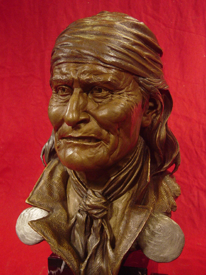 GERONIMO Bronze Bust by Greg Polutanovich