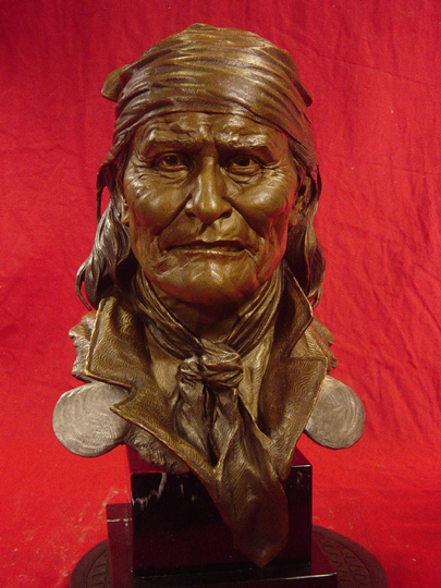 GERONIMO Bronze Bust by Greg Polutanovich