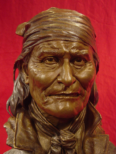 GERONIMO Bronze Bust by Greg Polutanovich