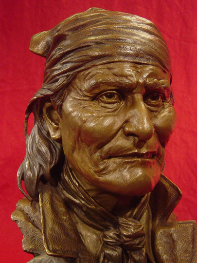 GERONIMO Bronze Bust by Greg Polutanovich