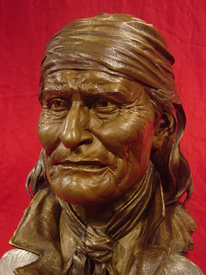 GERONIMO Bronze Bust by Greg Polutanovich