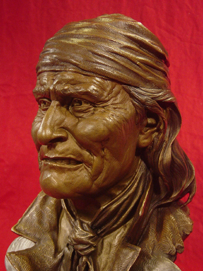 GERONIMO Bronze Bust by Greg Polutanovich