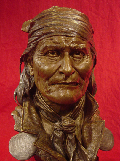 GERONIMO Bronze Bust by Greg Polutanovich