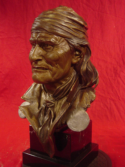 GERONIMO Bronze Bust by Greg Polutanovich