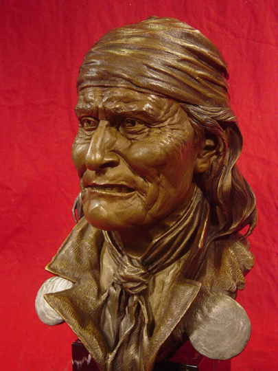 GERONIMO Bronze Bust by Greg Polutanovich