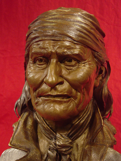 GERONIMO Bronze Bust by Greg Polutanovich