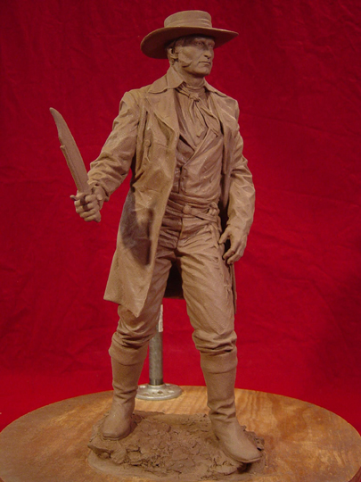 Jim Bowie Clay Sculpture by Greg Polutanovich