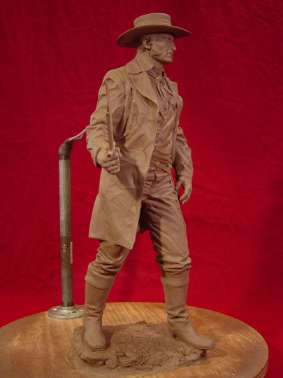 Jim Bowie Clay Sculpture by Greg Polutanovich