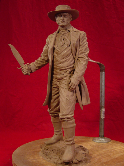 Jim Bowie Clay Sculpture by Greg Polutanovich