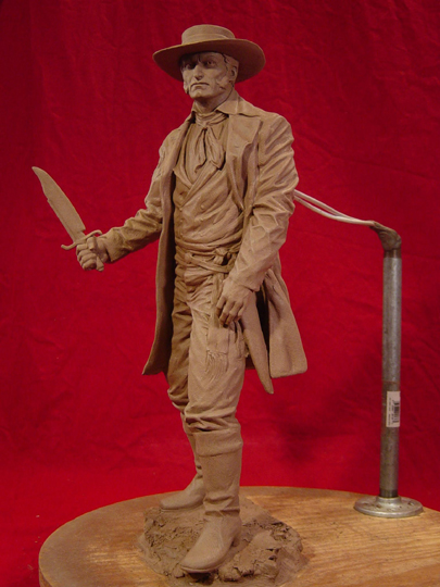 Jim Bowie Clay Sculpture by Greg Polutanovich