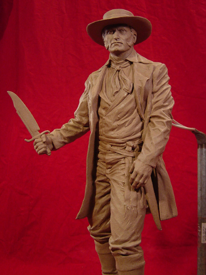 Jim Bowie Clay Sculpture by Greg Polutanovich