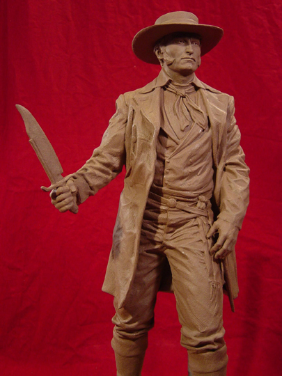 Jim Bowie Clay Sculpture by Greg Polutanovich