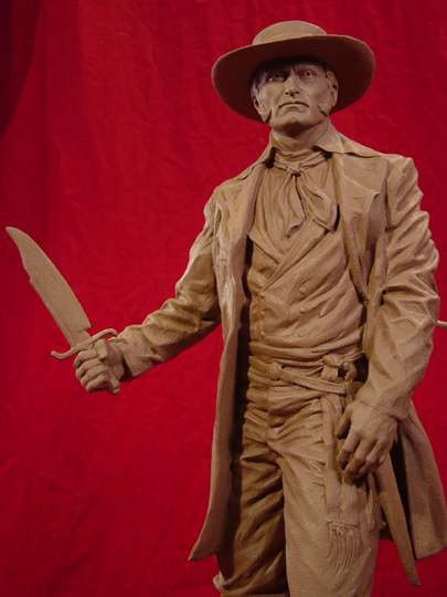 Jim Bowie Clay Sculpture by Greg Polutanovich