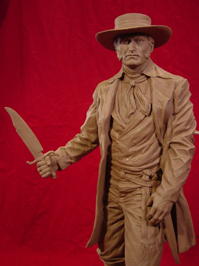 Jim Bowie Clay Sculpture by Greg Polutanovich