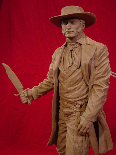 Jim Bowie Clay Sculpture by Greg Polutanovich