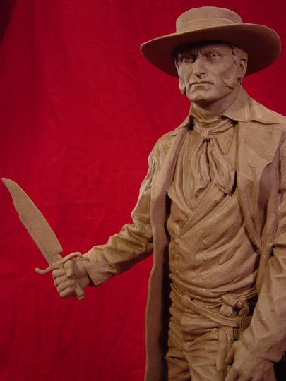 Jim Bowie Clay Sculpture by Greg Polutanovich