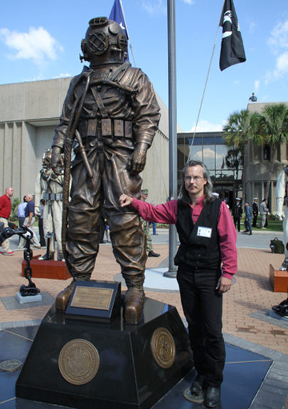 8 Foot Tall Mark V Diver Monument by Greg Polutanovich