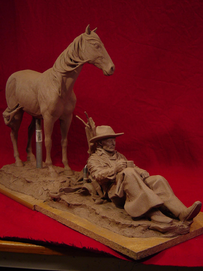 The Drifter Clay Sculpture by Greg Polutanovich